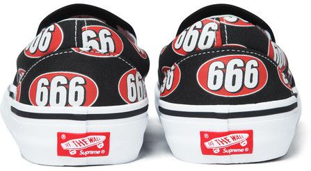 Supreme x Vans Slip On Black 666