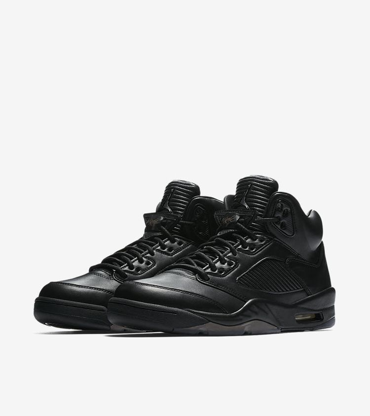 Jordan retro 5 premium black sales
