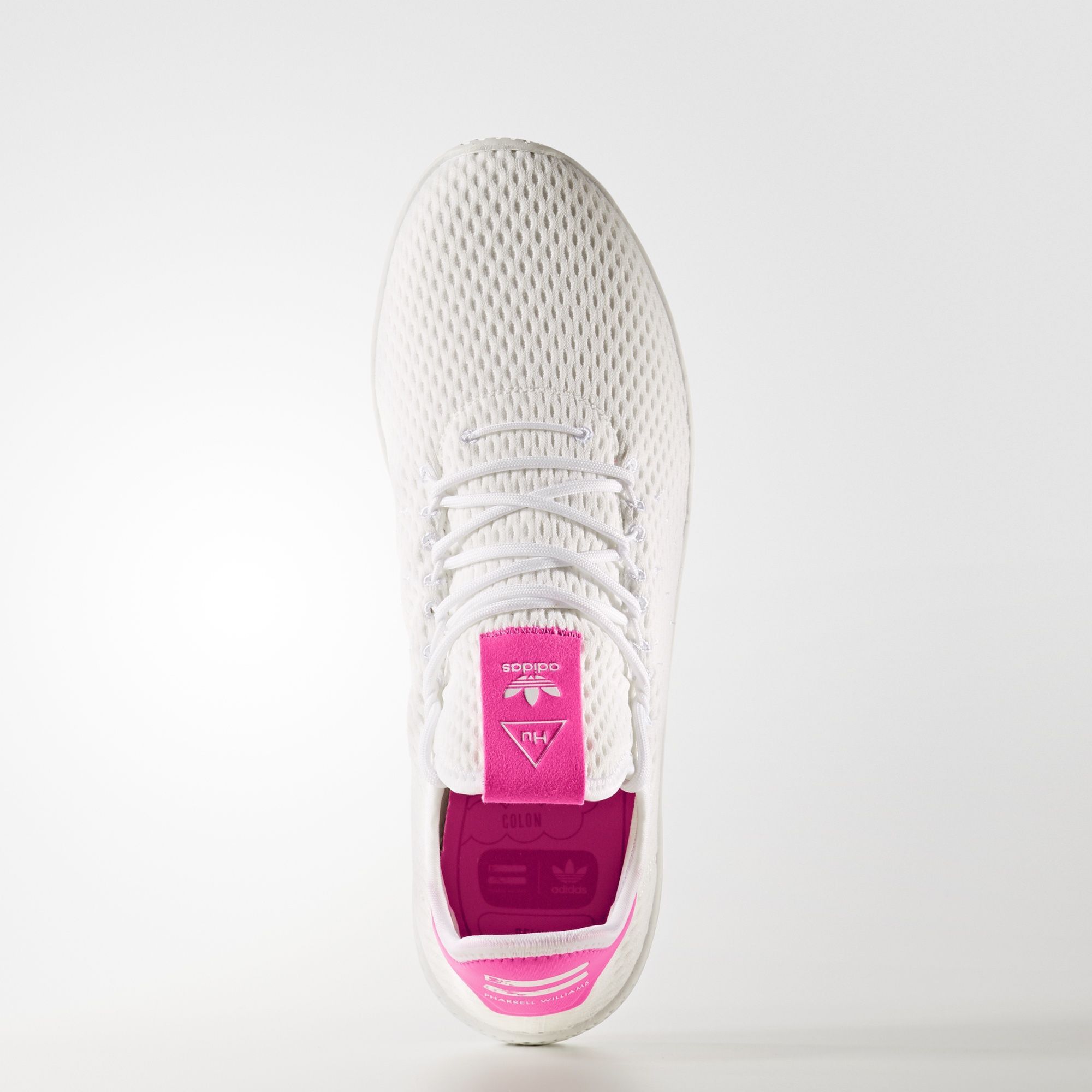 white and pink pharrell adidas