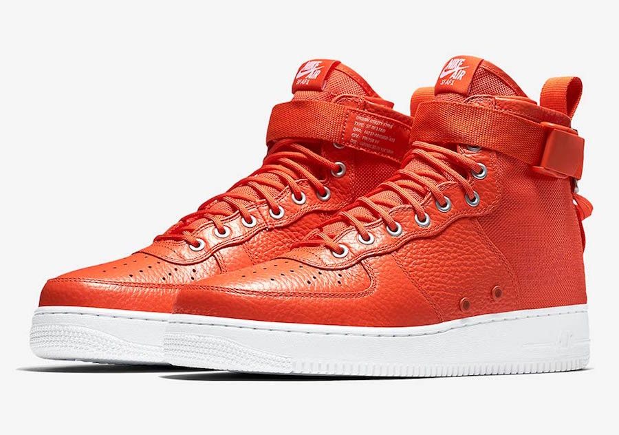 Size 7.5 SF Air Force 1 Mid Team Orange