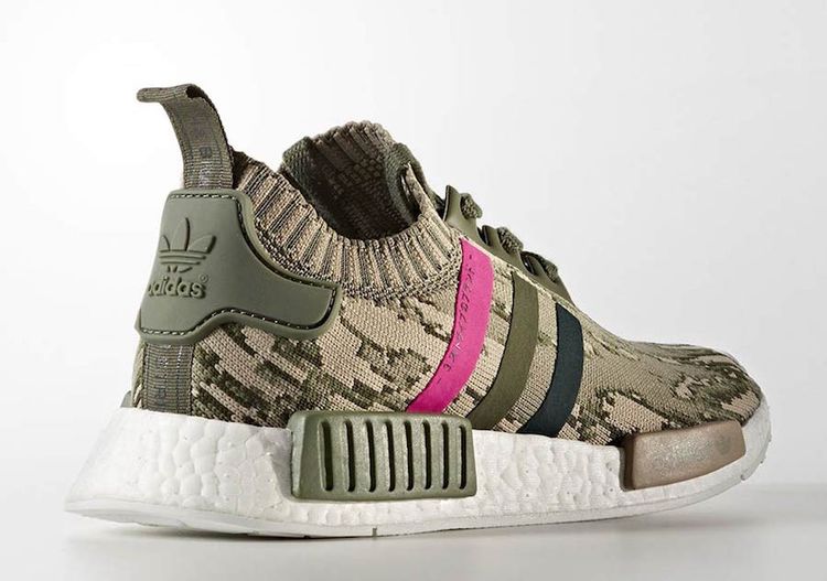 Adidas Wmns NMD R1 Primeknit Green Glitch Camo