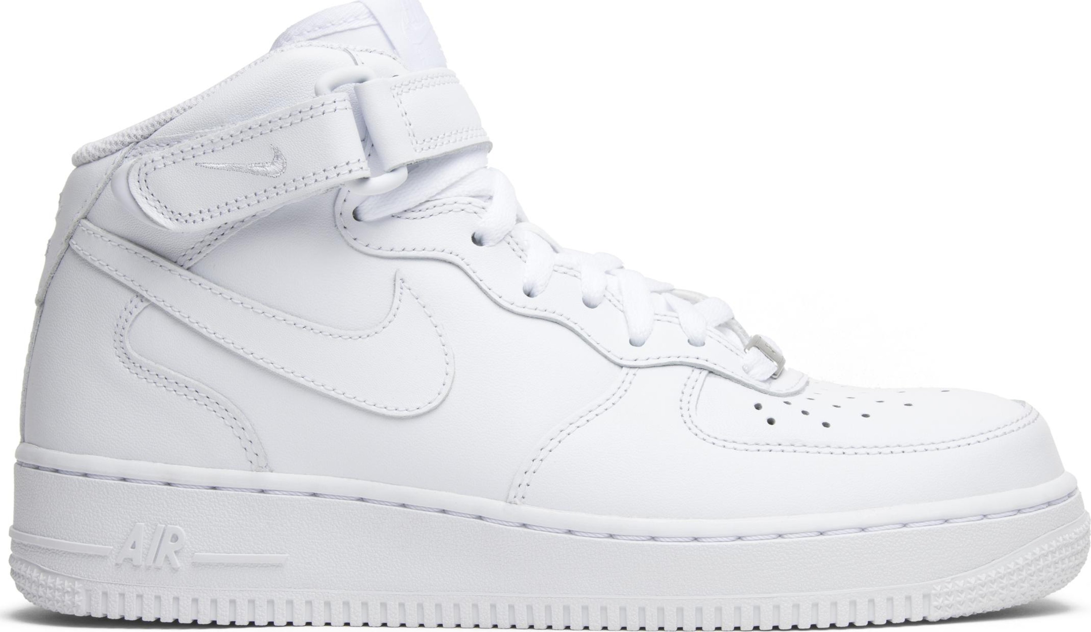 Buy Wmns Air Force 1 Mid 07 Leather 'Triple White' - 366731 100 | GOAT