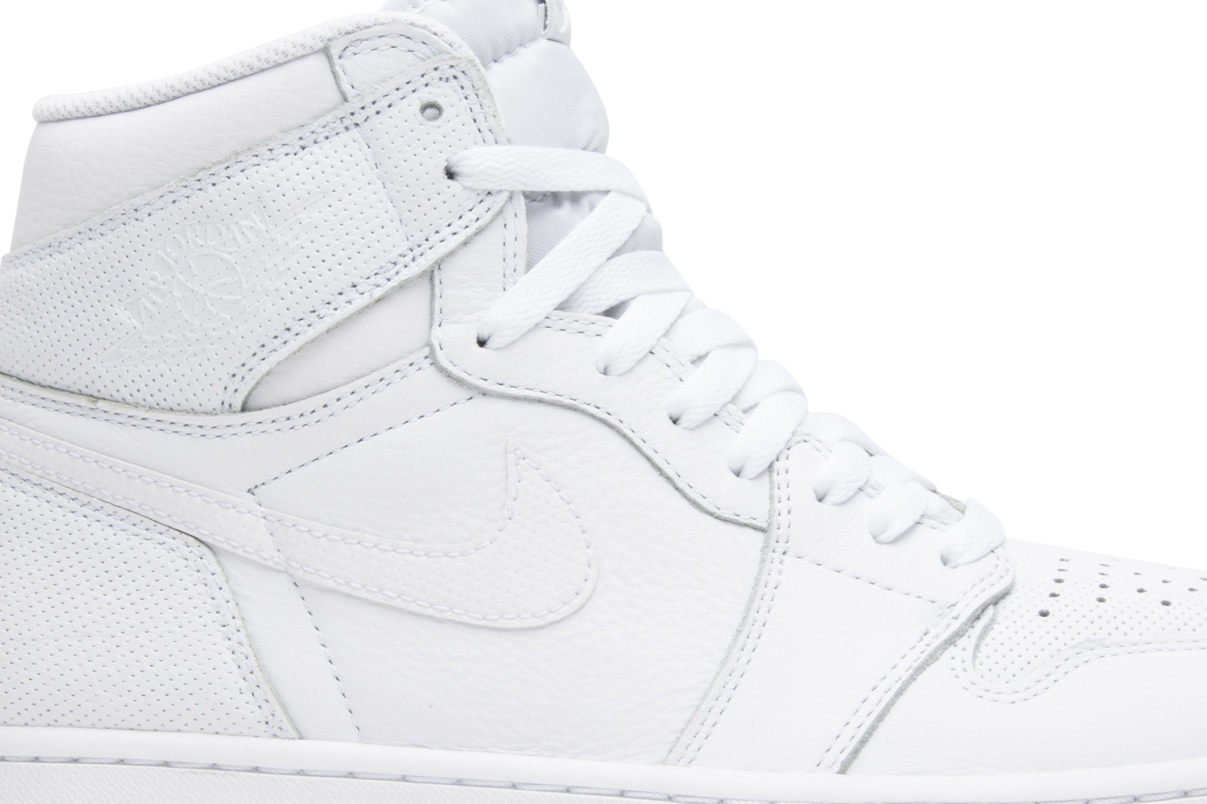 Size 10.0 Air Jordan 1 Retro High OG White Perforated