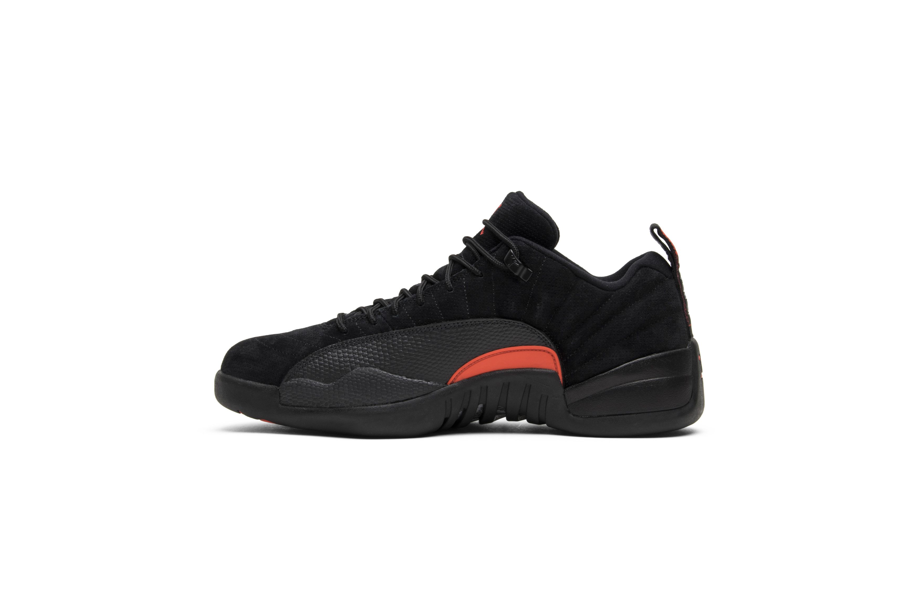 Black and orange low top 12s on sale