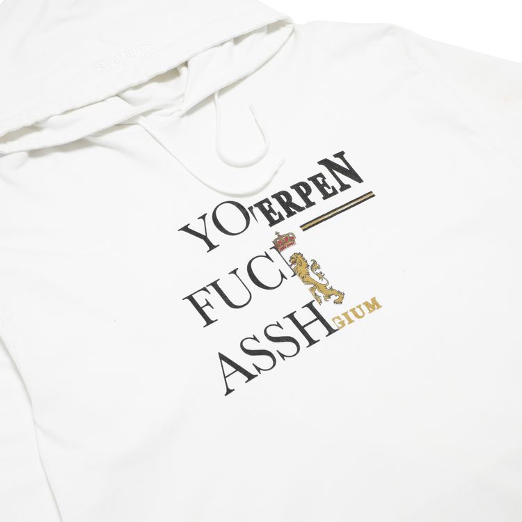 Vetements Split Hooded T Shirt White