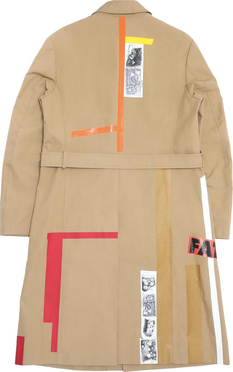 Pre Owned Raf Simons x Sterling Ruby Trench Coat In Camel