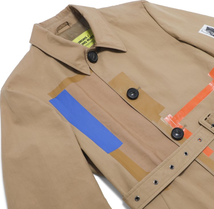 Pre Owned Raf Simons x Sterling Ruby Trench Coat In Camel