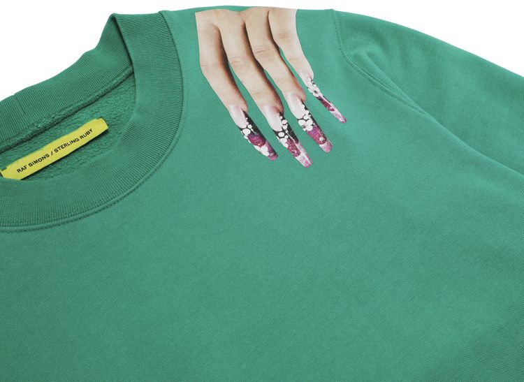 Raf Simons x Sterling Ruby Hand Print Sweatshirt Green