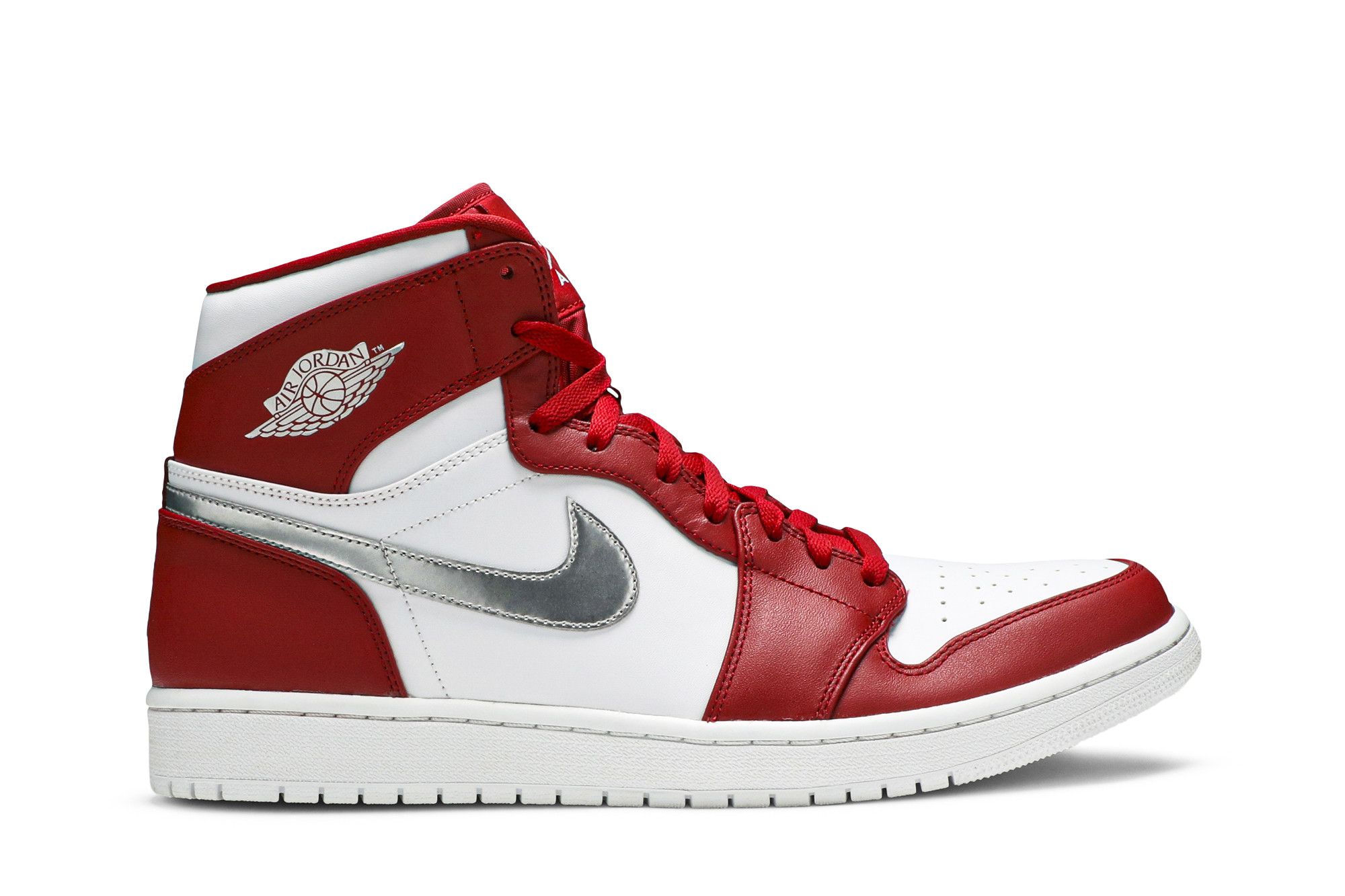 Air jordan 1 red white silver sales