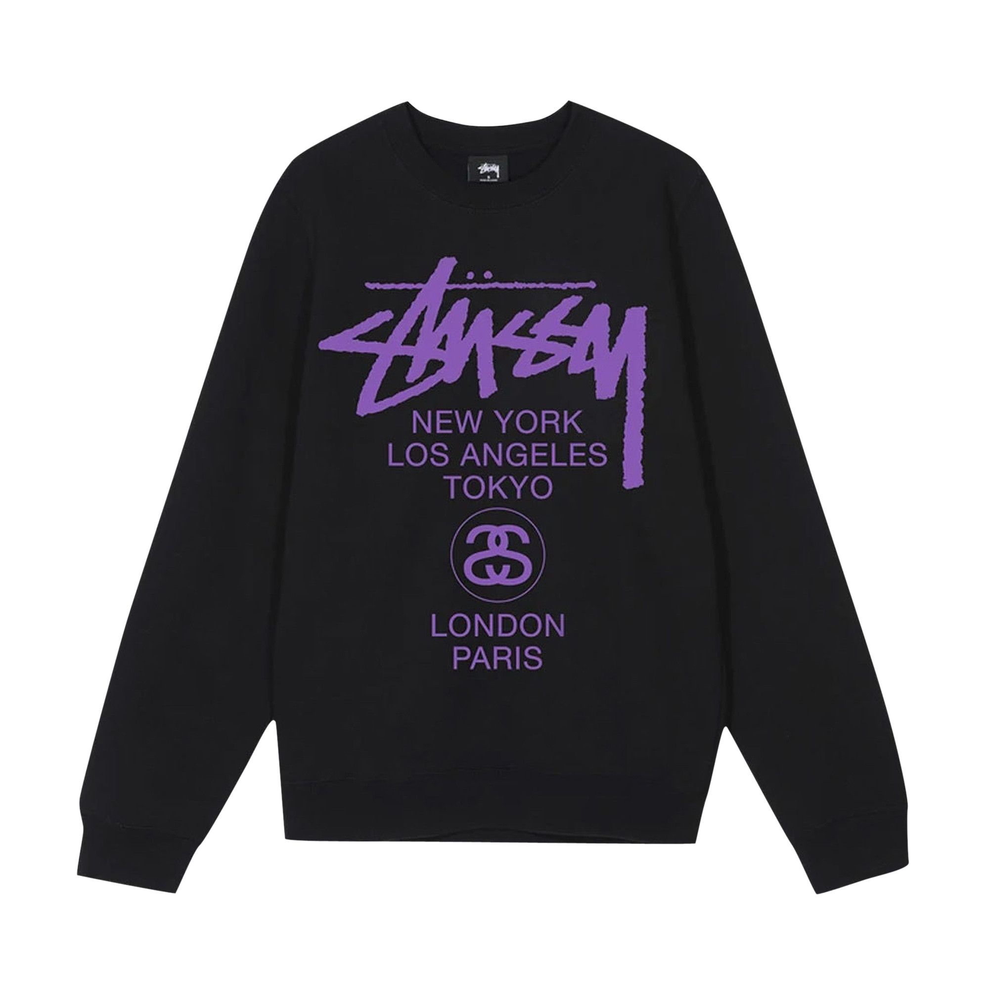 Buy Stussy World Tour Crew 'Black/Purple' - 2911181 BLAC | GOAT