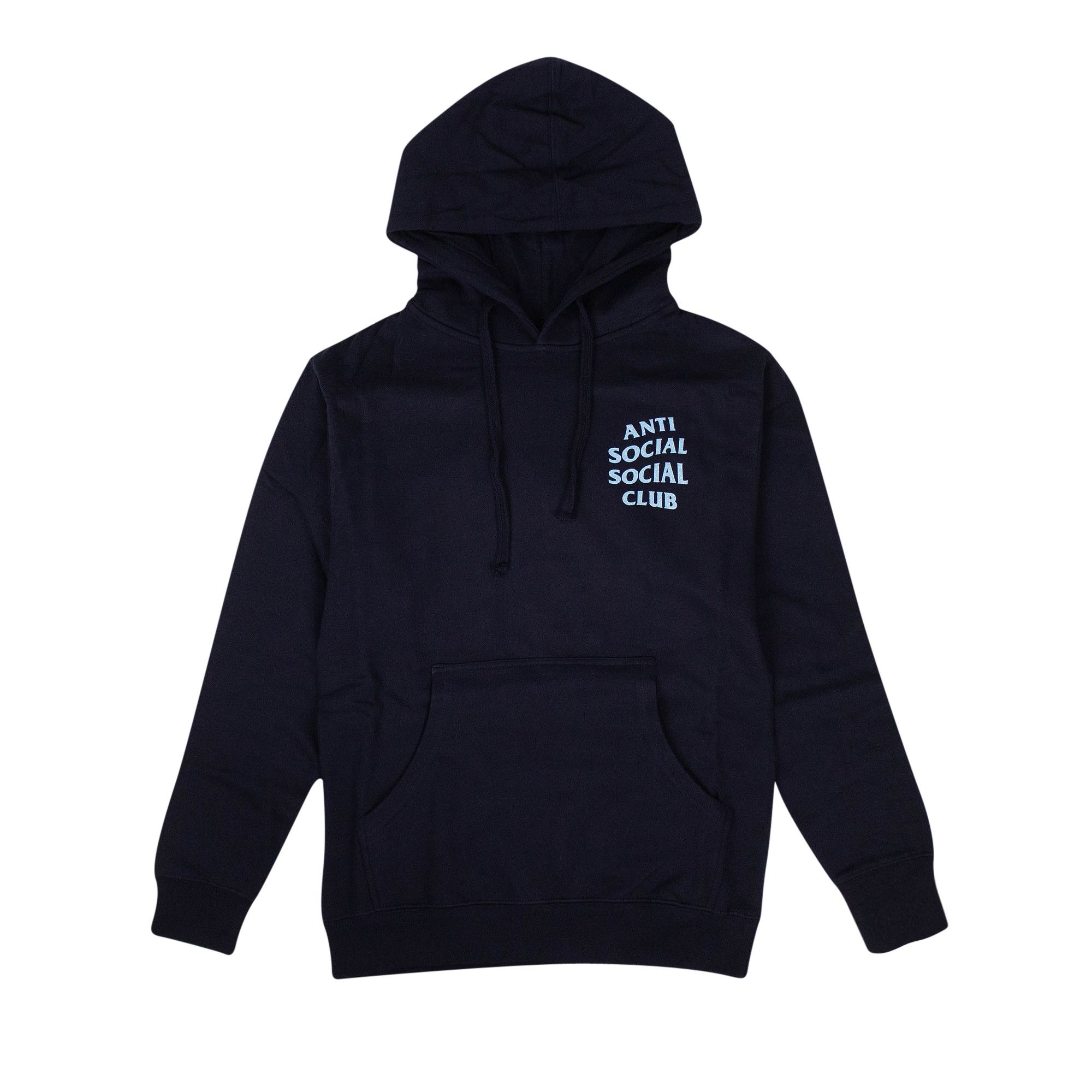 Buy Anti Social Social Club Glitter Blinded Hooded Sweatshirt Navy Blue 0657 100000106GBHS NAVY GOAT