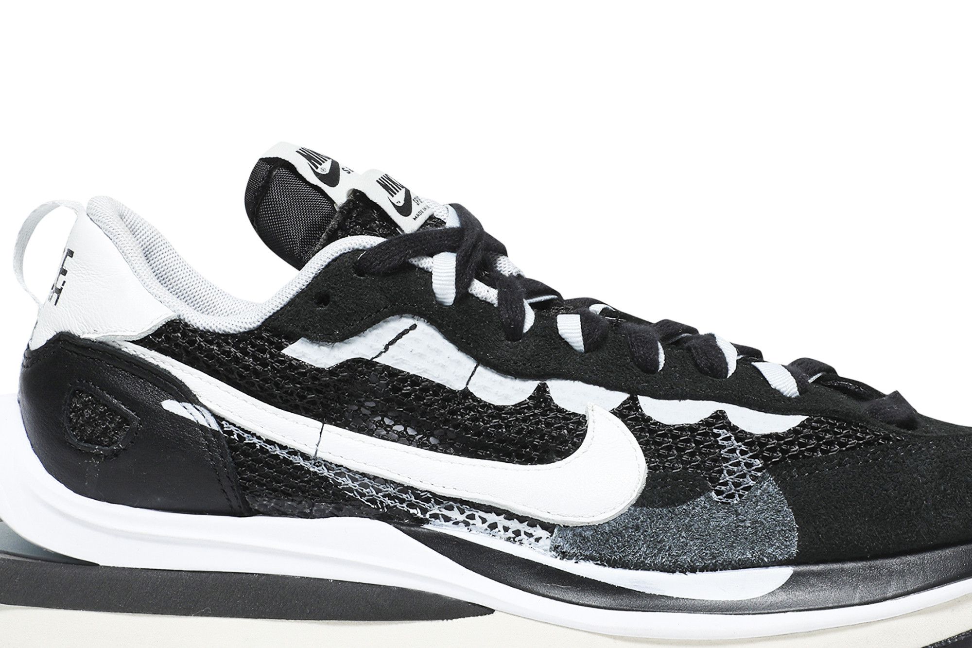 Size 12.0 sacai x VaporWaffle 'Black White'