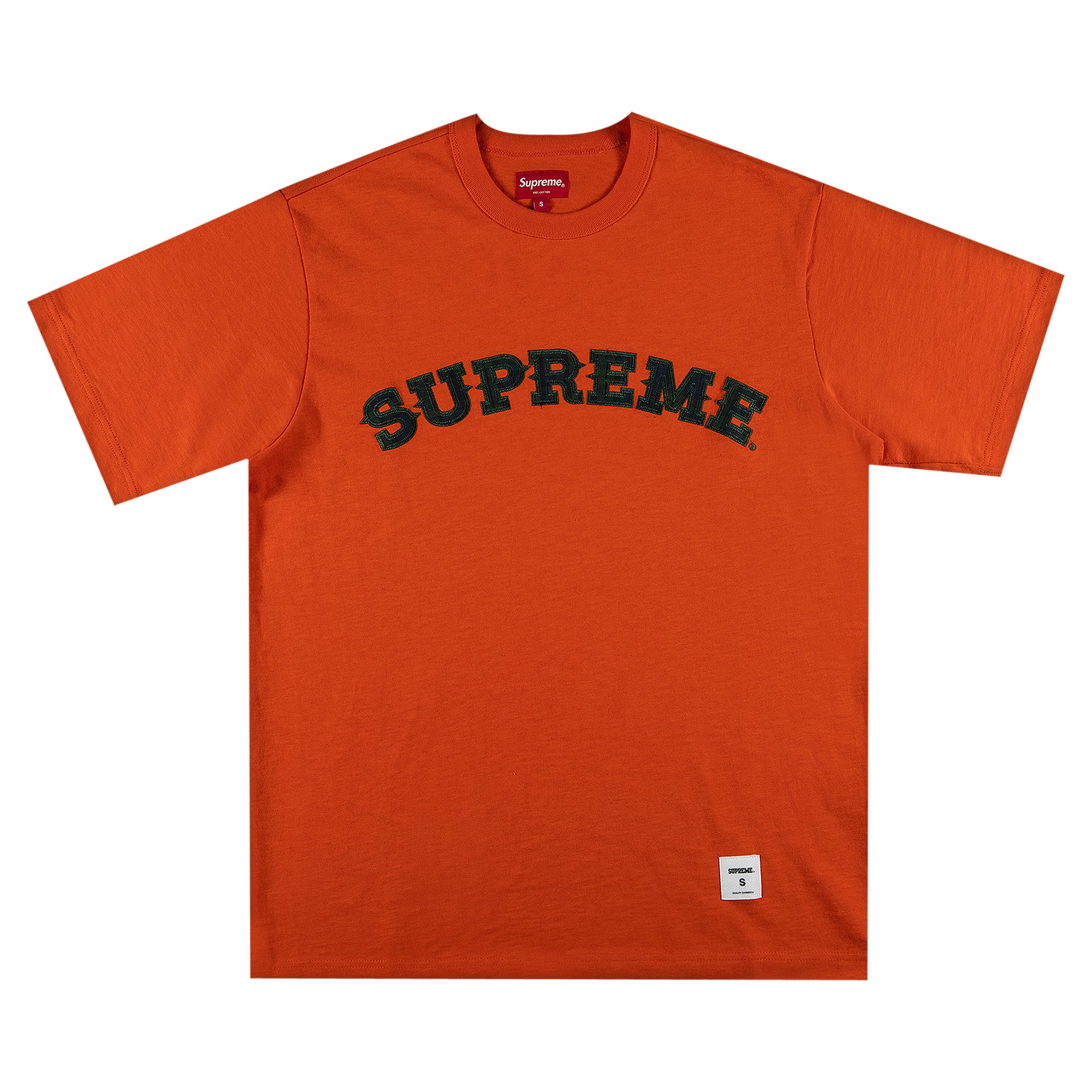 Supreme Plaid Appliqué Short-Sleeve Top 'Orange'