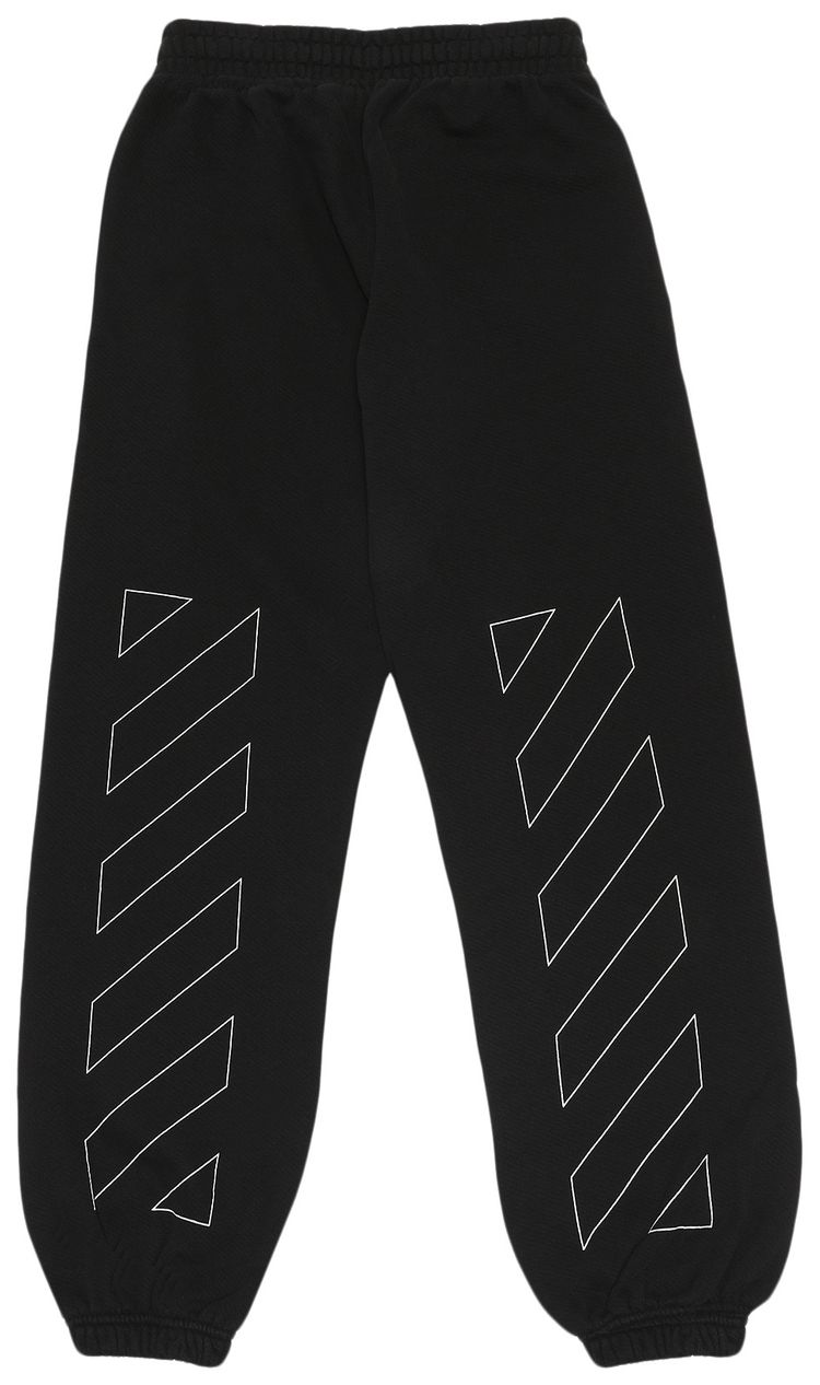 Off White Diag Logo Shorten Sweatpants BlackWhite