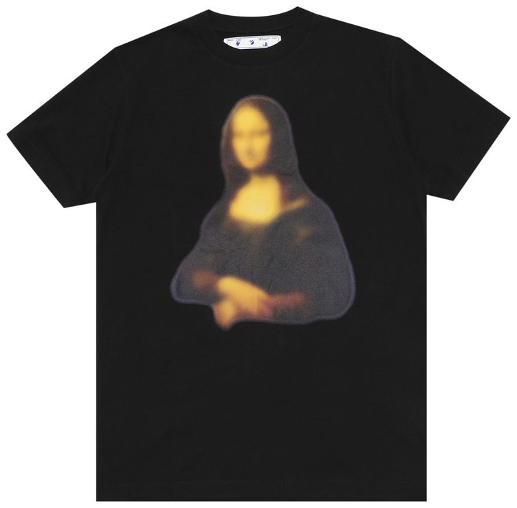 Off White Blurred Monalisa Short Sleeve Slim Tee Black