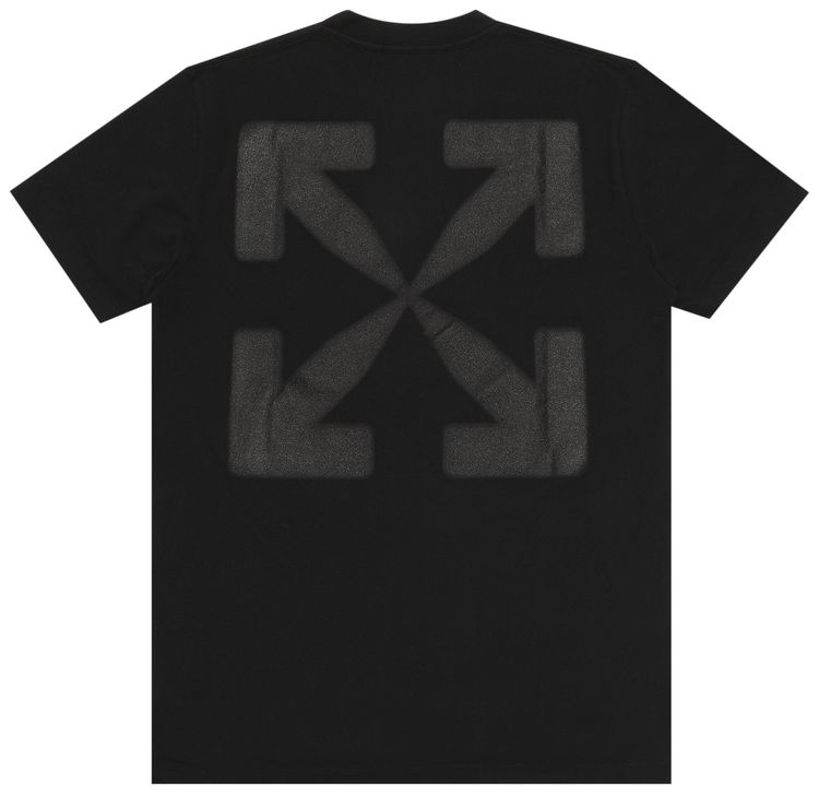 Off White Blurred Monalisa Short Sleeve Slim Tee Black