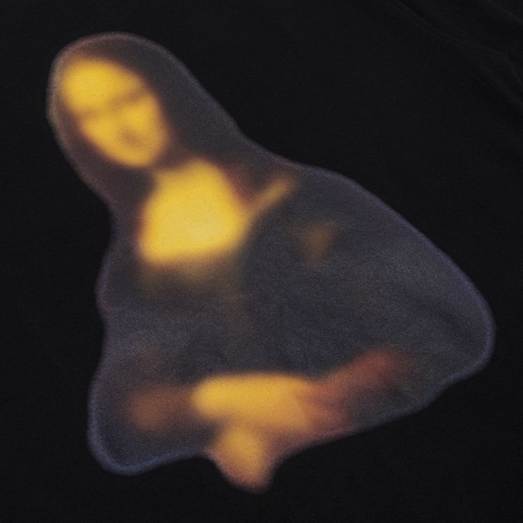 Off White Blurred Monalisa Short Sleeve Slim Tee Black