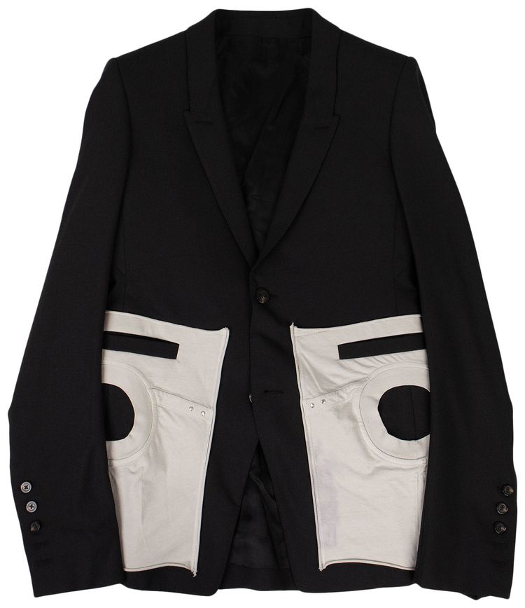 Rick Owens Woven Extreme Soft Blazer Jacket Black