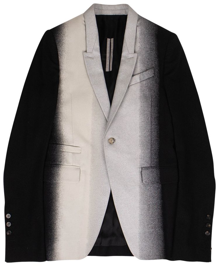 Rick Owens Wool Soft Soft Blazer BlackSilver
