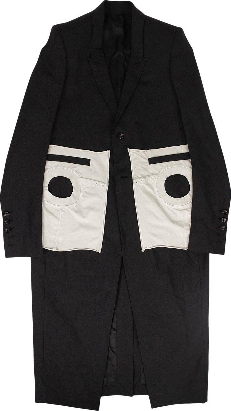 Rick Owens Polyester Extreme Soft Coat 'Black/Oyster'
