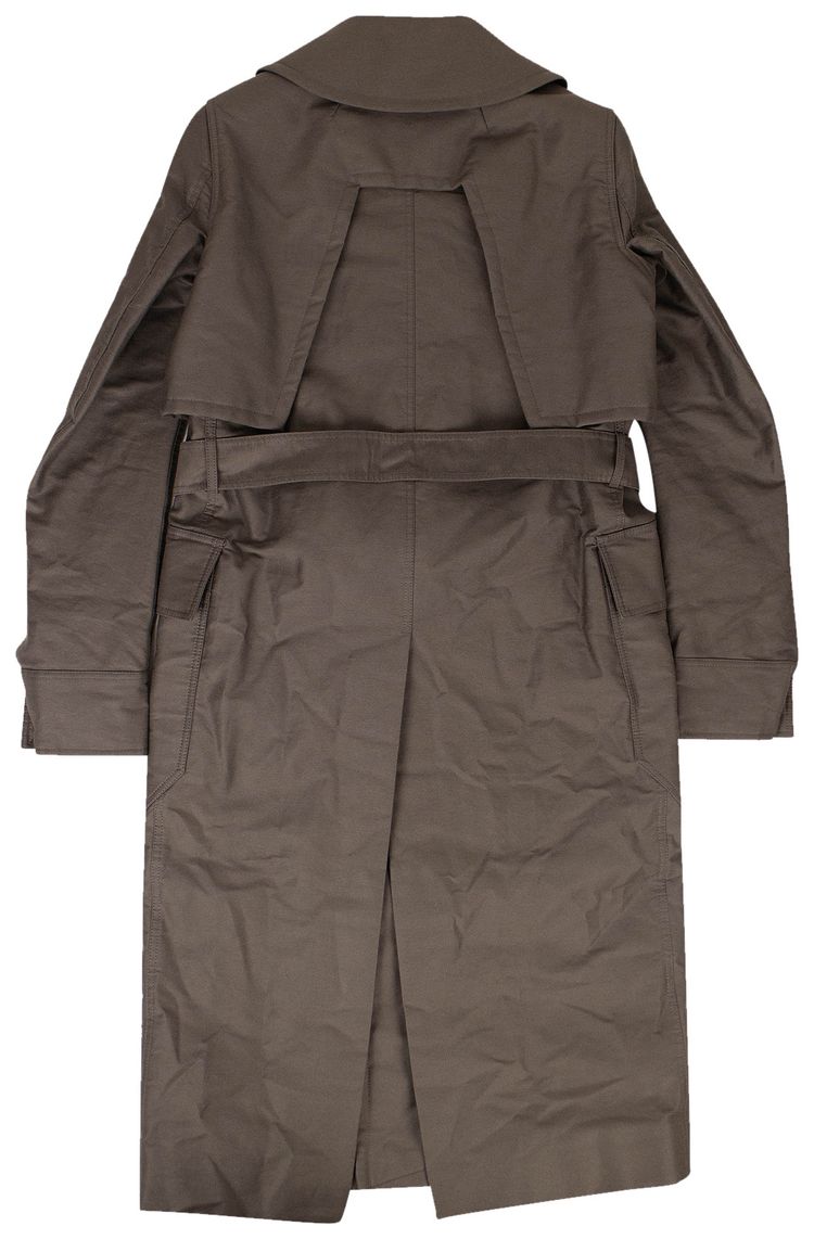 Rick Owens Woven Della Long Trench Coat Dust