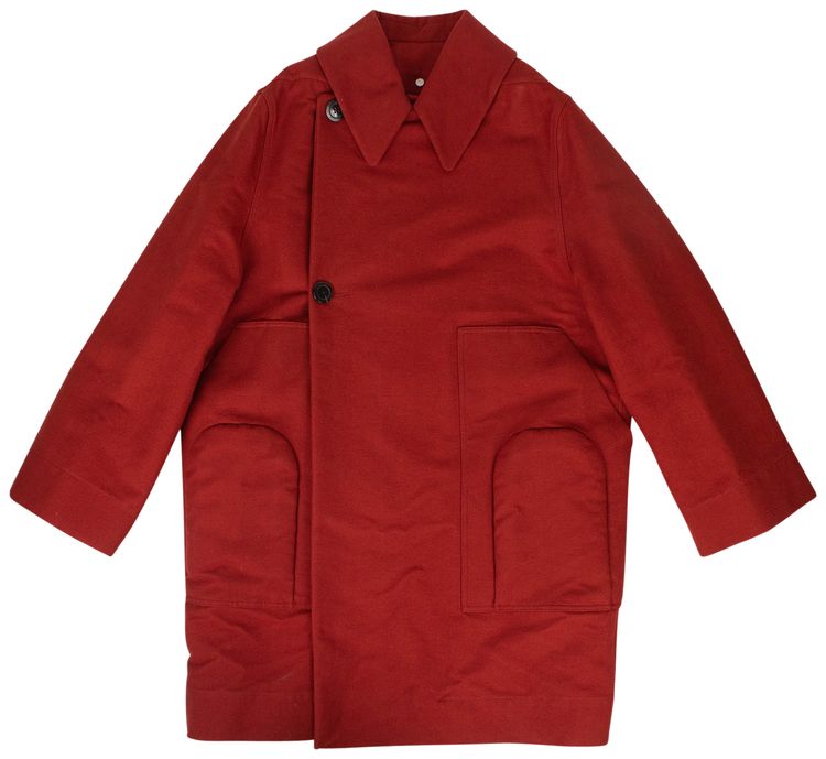 Rick Owens Drella Parka Coat Cardinal Red