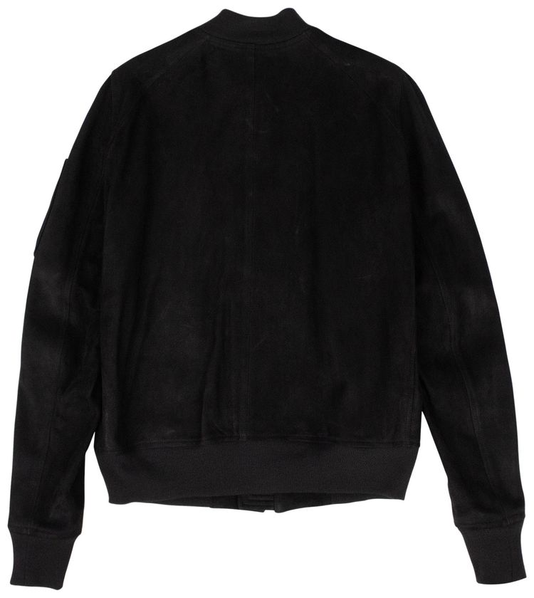 Rick Owens Lamb Leather Raglan Bomber Jacket Black