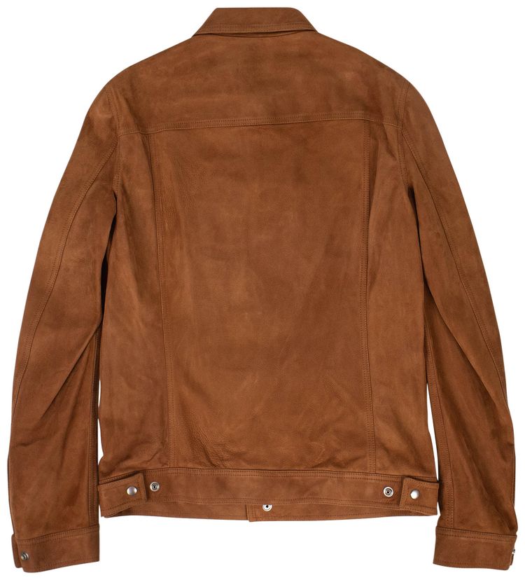 Rick Owens Suede Worker Jacket Rust Brown