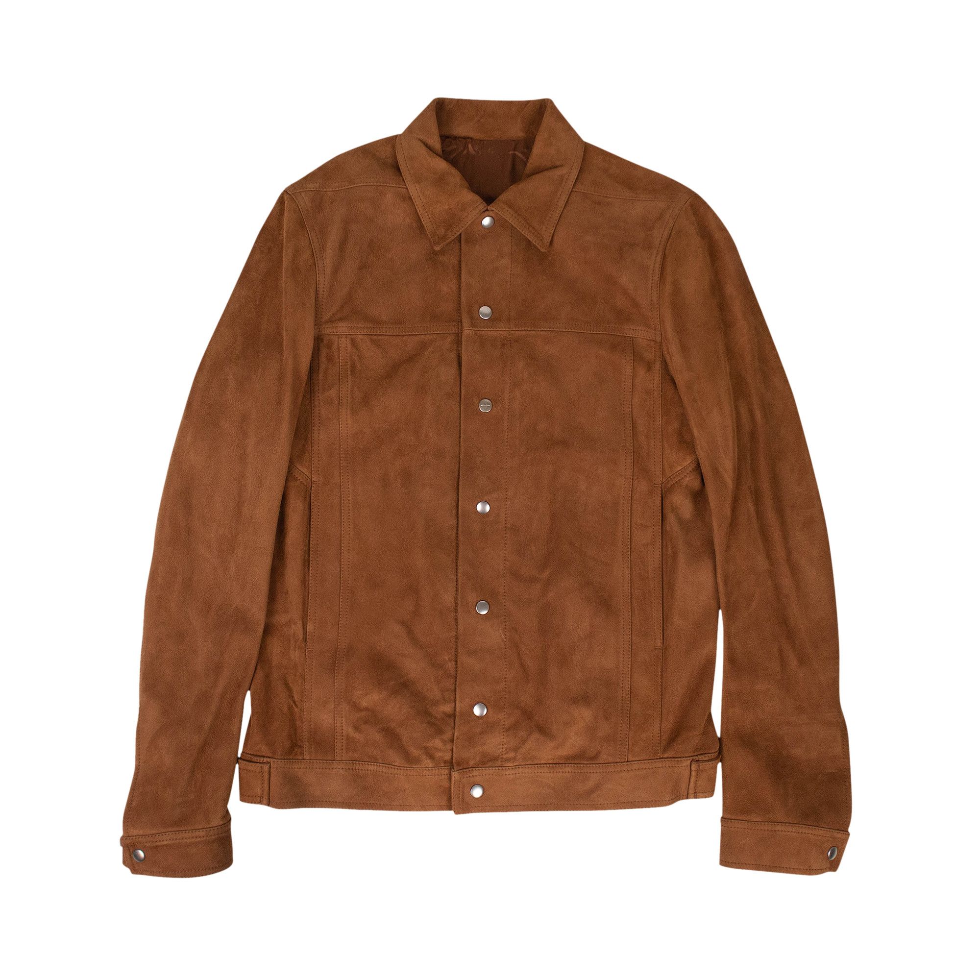 Buy Rick Owens Suede Worker Jacket Rust Brown RU19F4770 LAW