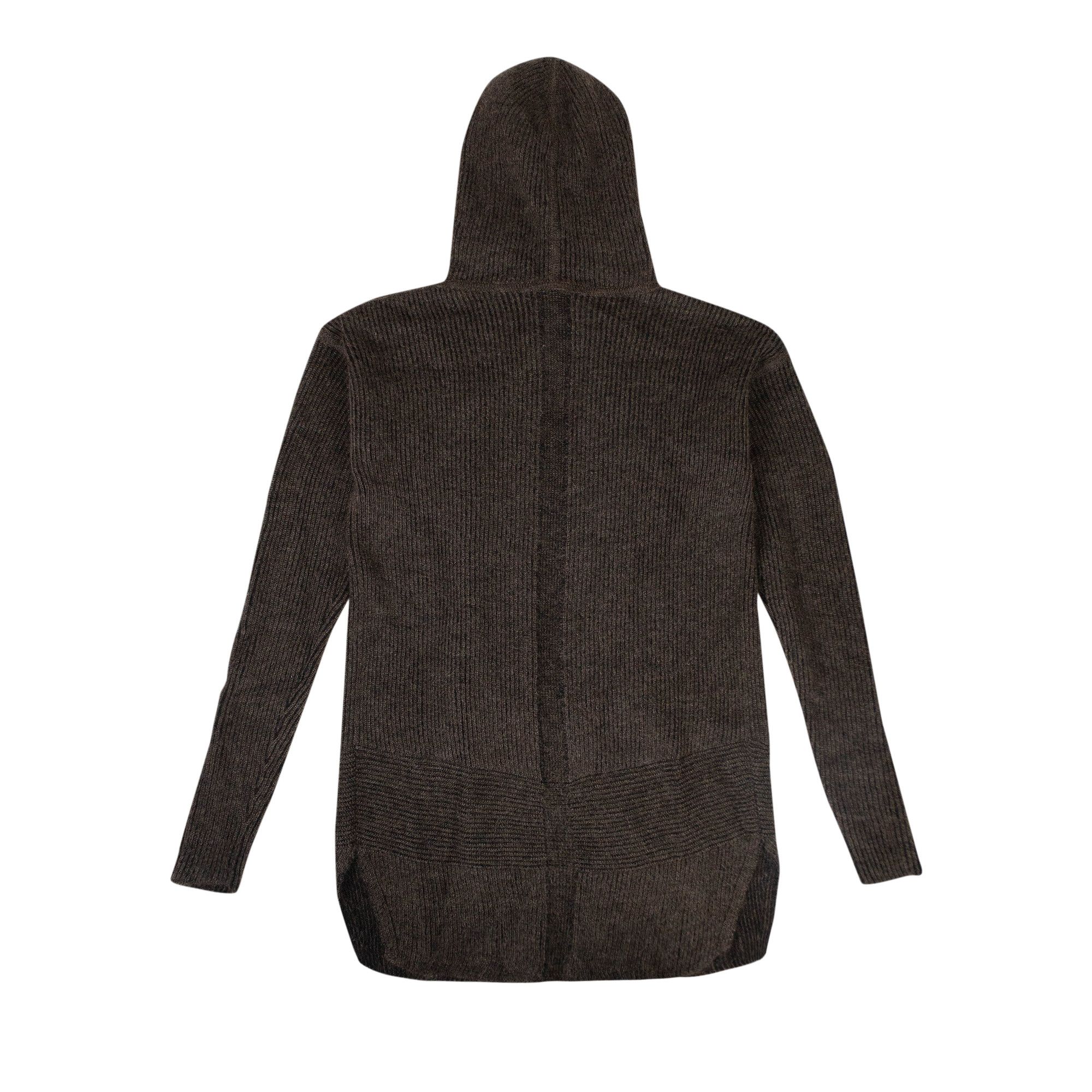 Buy Rick Owens New Wool Hooded Cardigan With Buttons Black Brown RU19F4665 KFI 0904 GOAT