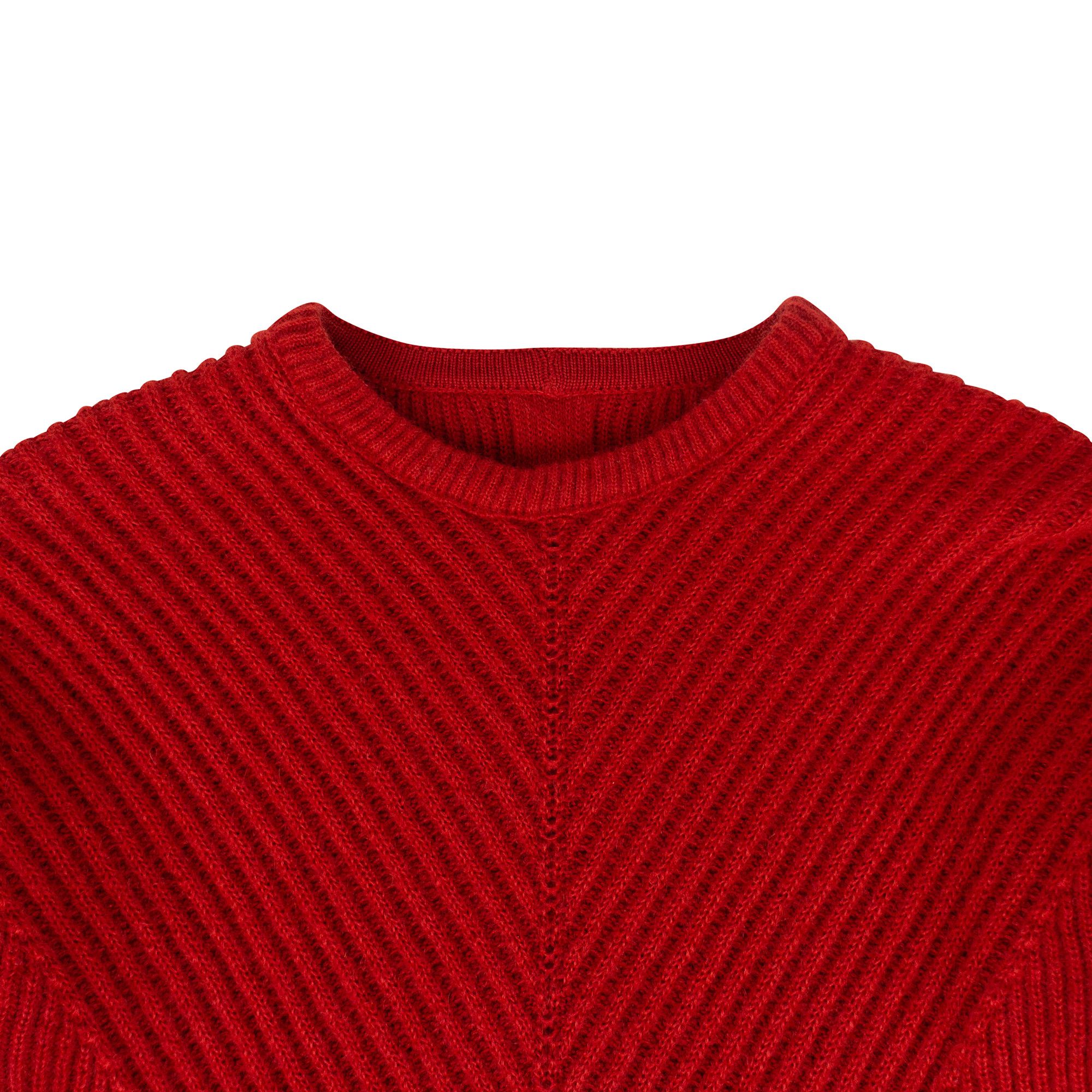 Buy Rick Owens New Wool Fisherman Round Neck Sweater 'Cardinal Red