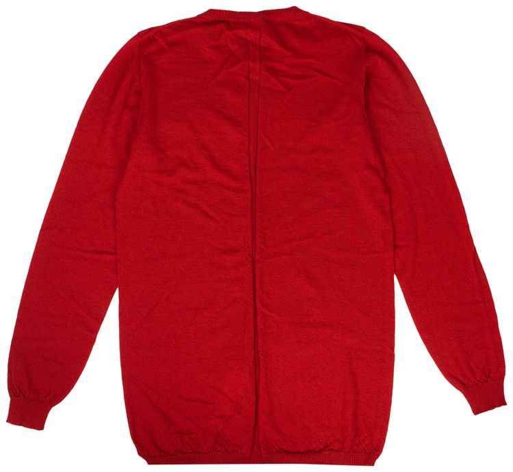 Rick Owens Cashmere Knit Crew Neck Sweater Cardinal Red