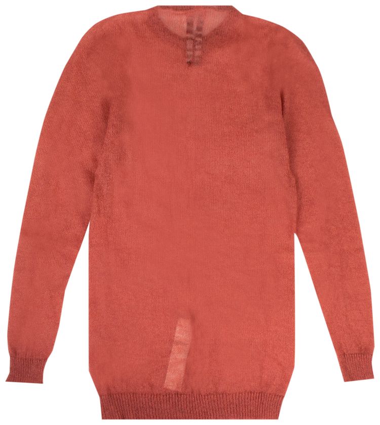 Rick Owens Mohair Long Sleeve Round Neck Sweater Burnt Pink