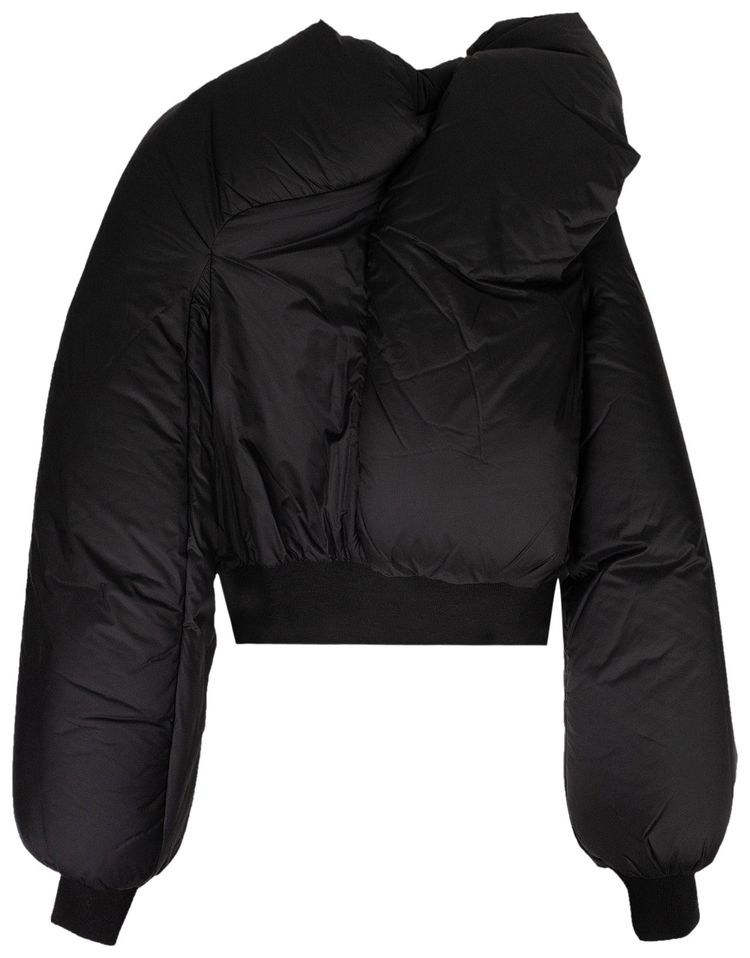 Rick Owens Nylon Quilted Puffer Bomber Jacket Black