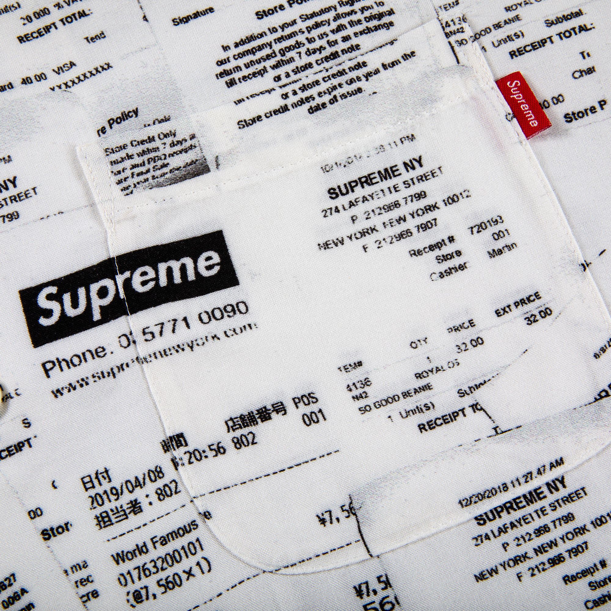 Supreme Receipts Rayon S/S Shirt 