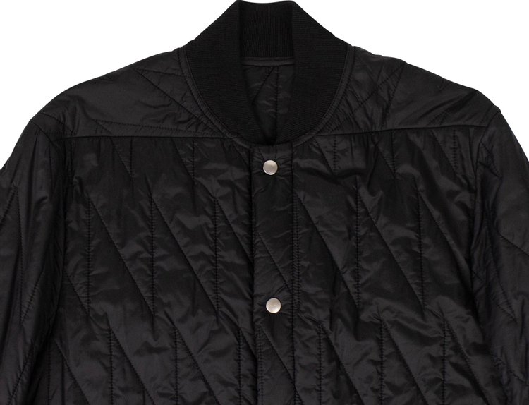 Rick Owens Quilted Flight Long Coat Black