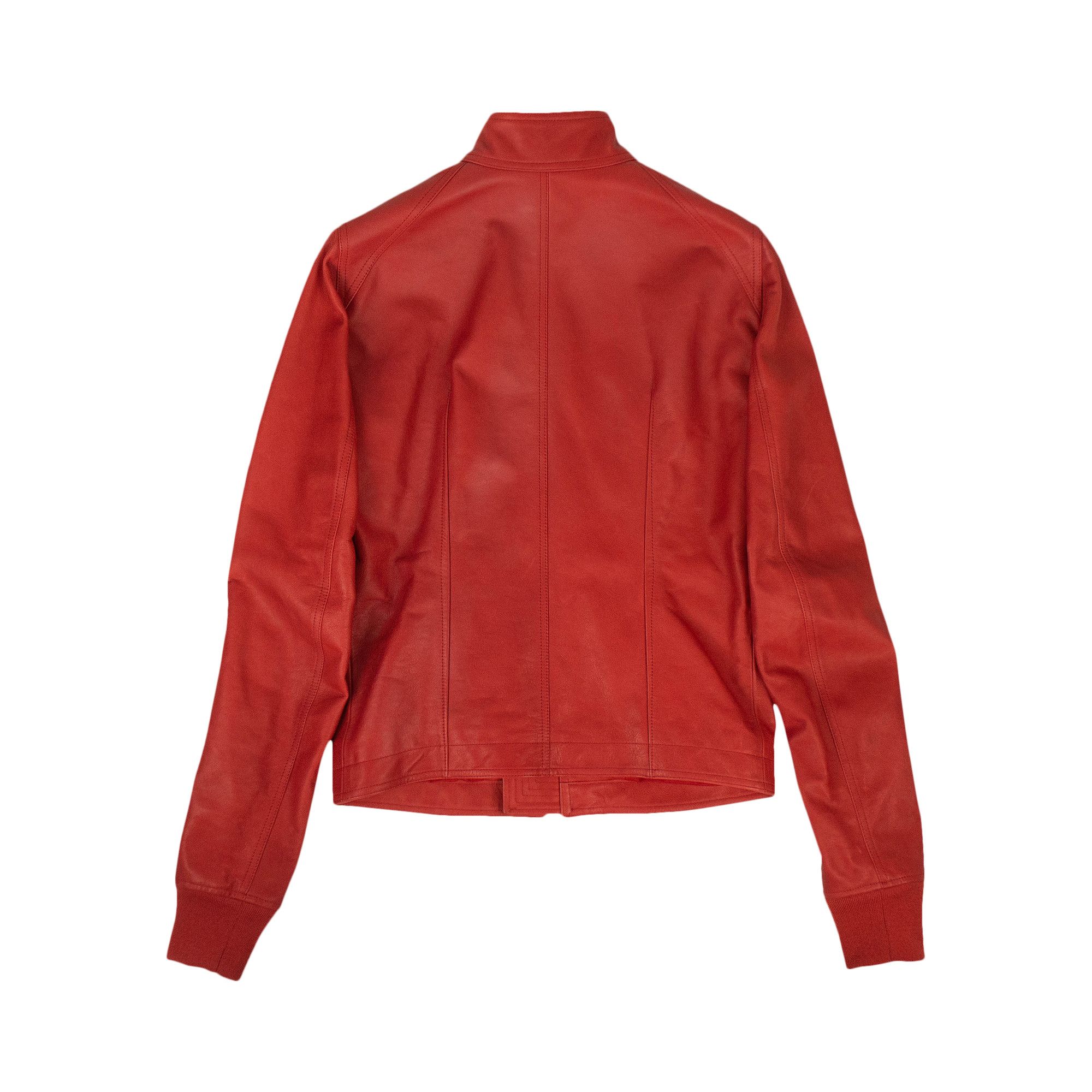 Buy Rick Owens Calf Leather Intarsia Jacket 'Red' - RU19F4761 LCW