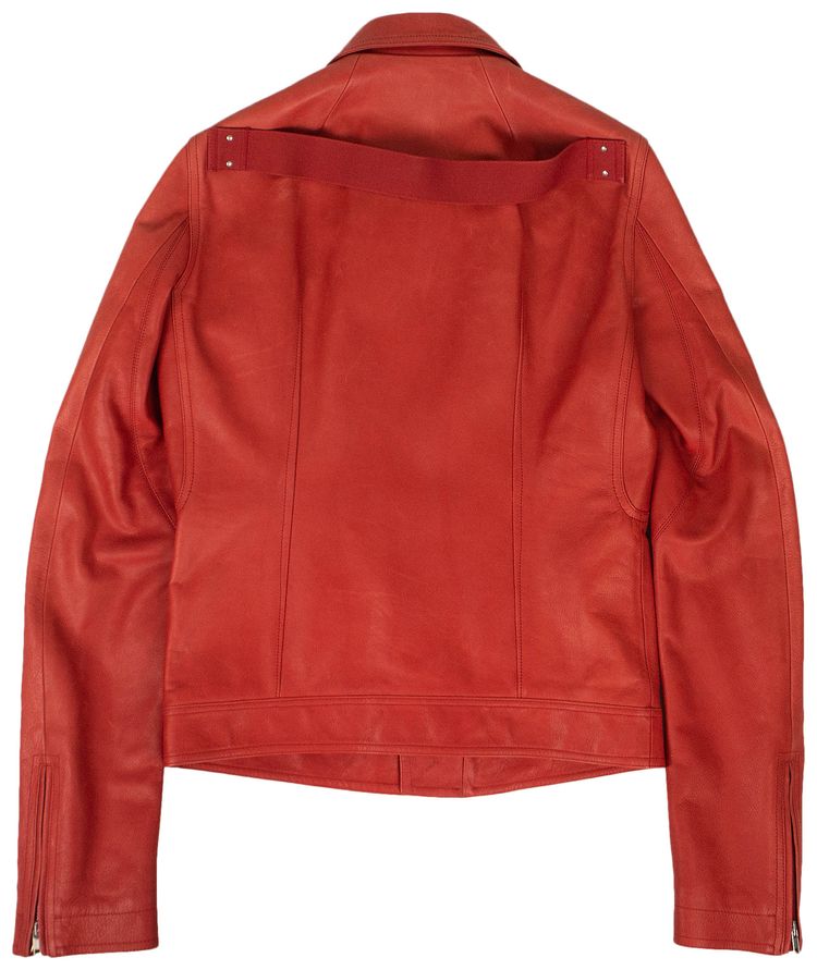 Rick Owens Leather Stooges Biker Jacket Cardinal Red