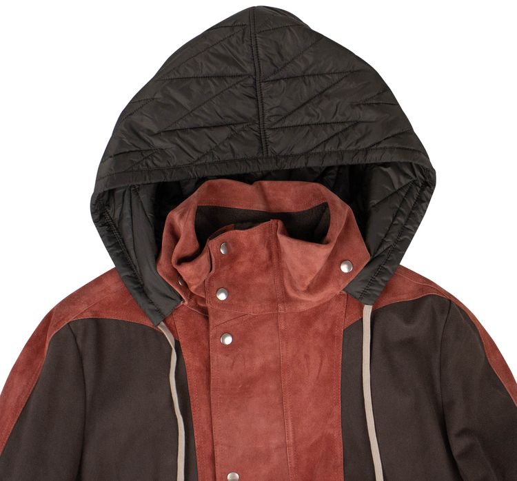 Rick Owens Padded Hooded Jacket Dark RustBurnt Pink