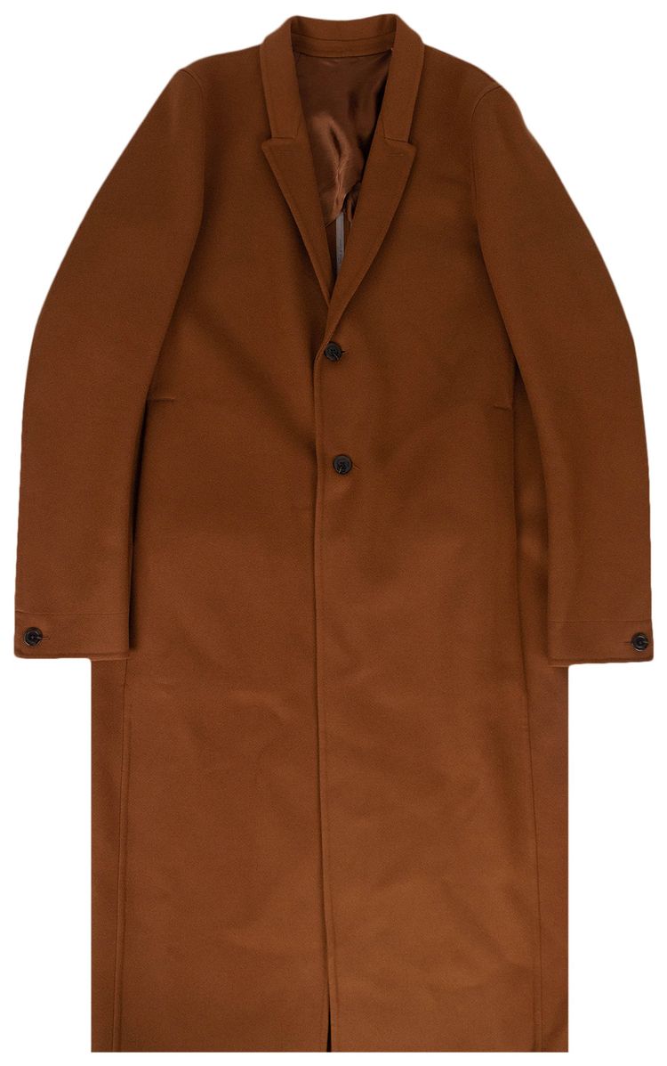 Rick Owens New Wool Woven Coat Rust