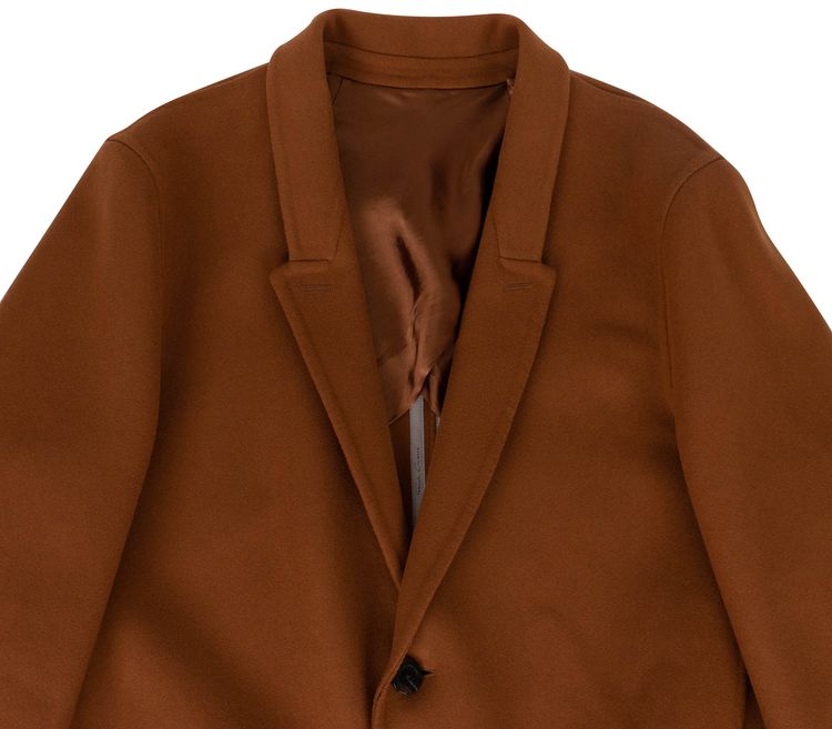 Rick Owens New Wool Woven Coat Rust