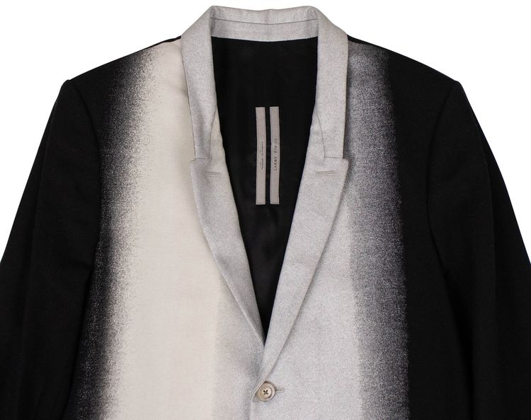 Rick Owens Wool Graffiti Coat BlackSilver