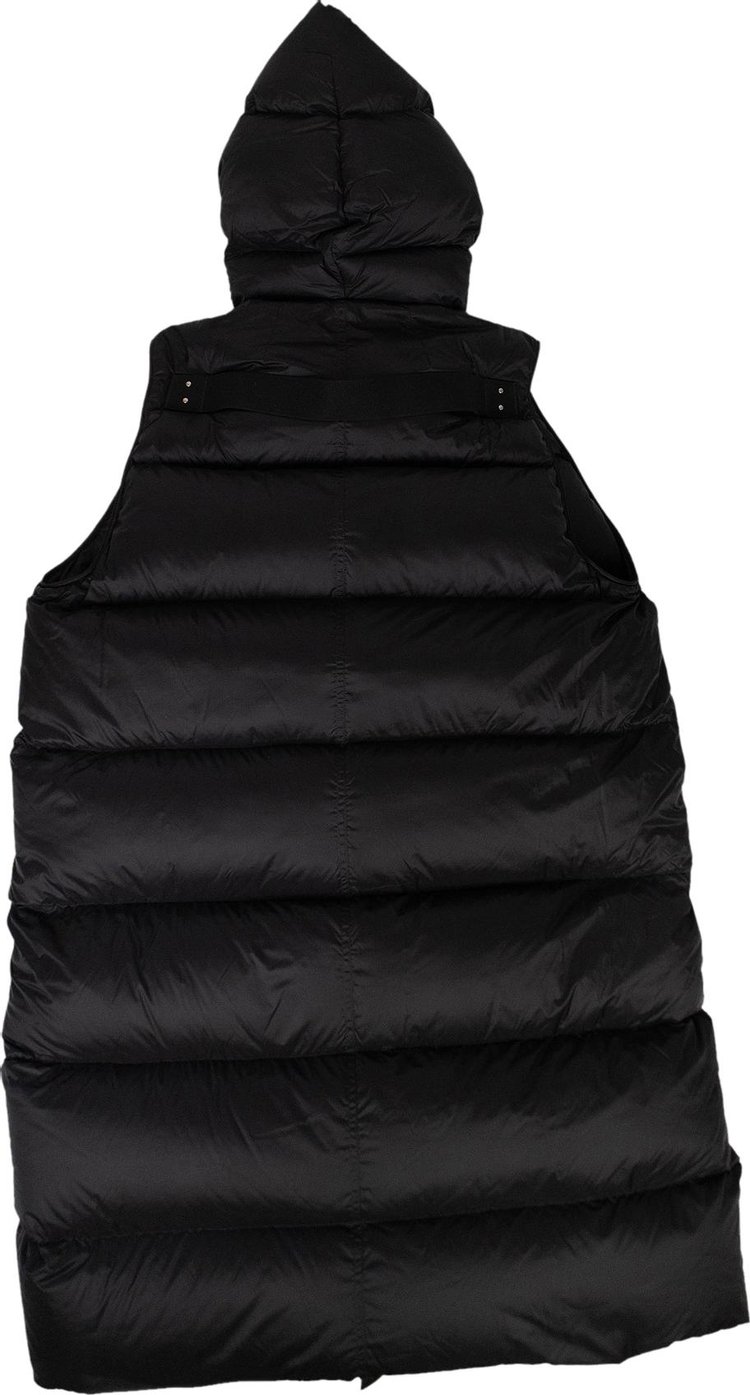 Rick Owens Down Quilted Puffer Long Vest Jacket Black