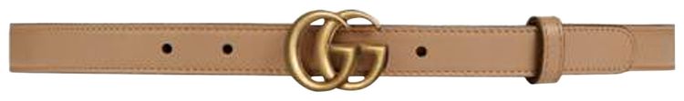 Gucci Thin Belt With Double G Buckle Natural