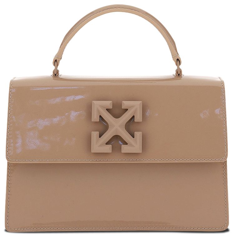 Off White Patent Jitney 14 Bag Nude