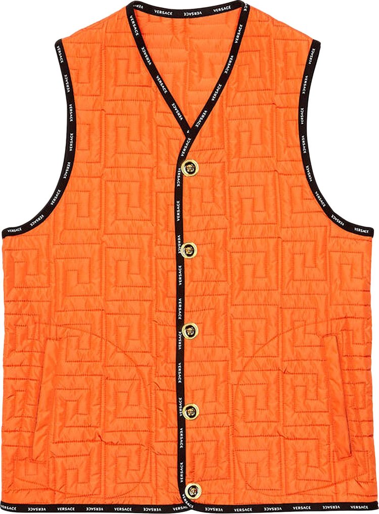 Versace Greca Pattern Quilted Vest Scarlett