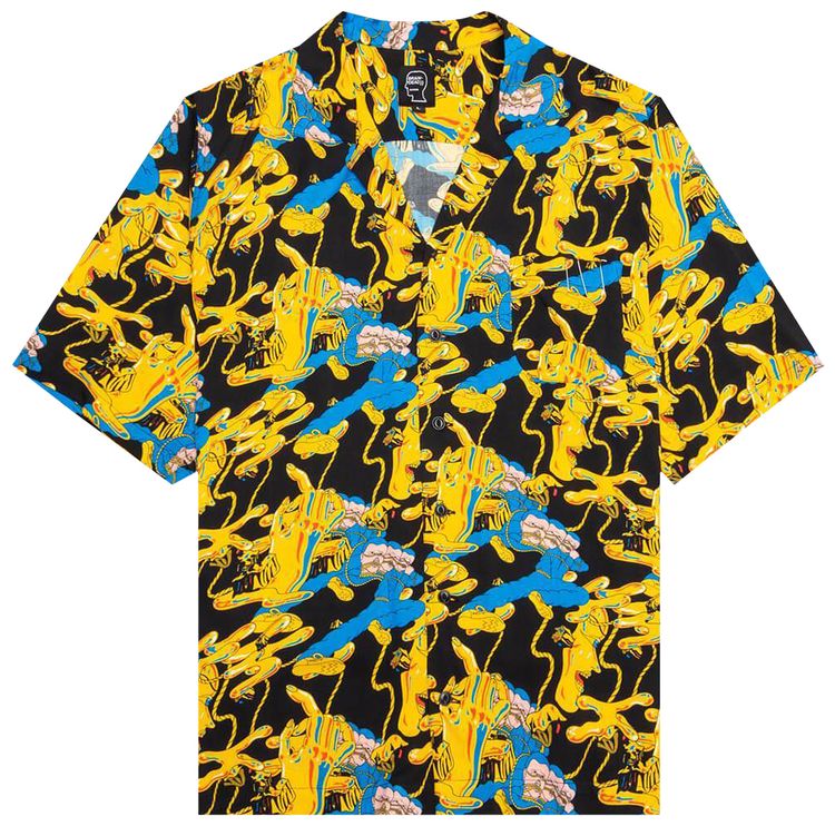 Brain Dead Jonny Negron Bondage Printed Short Sleeve Hawaiian Shirt Black