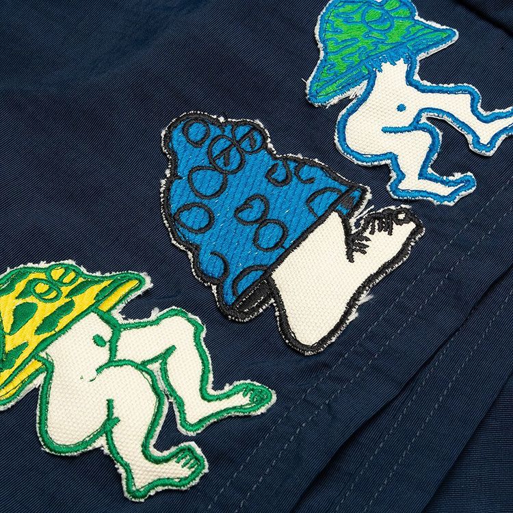 Brain Dead Mushroom Patch Nylon Beach Shorts Navy