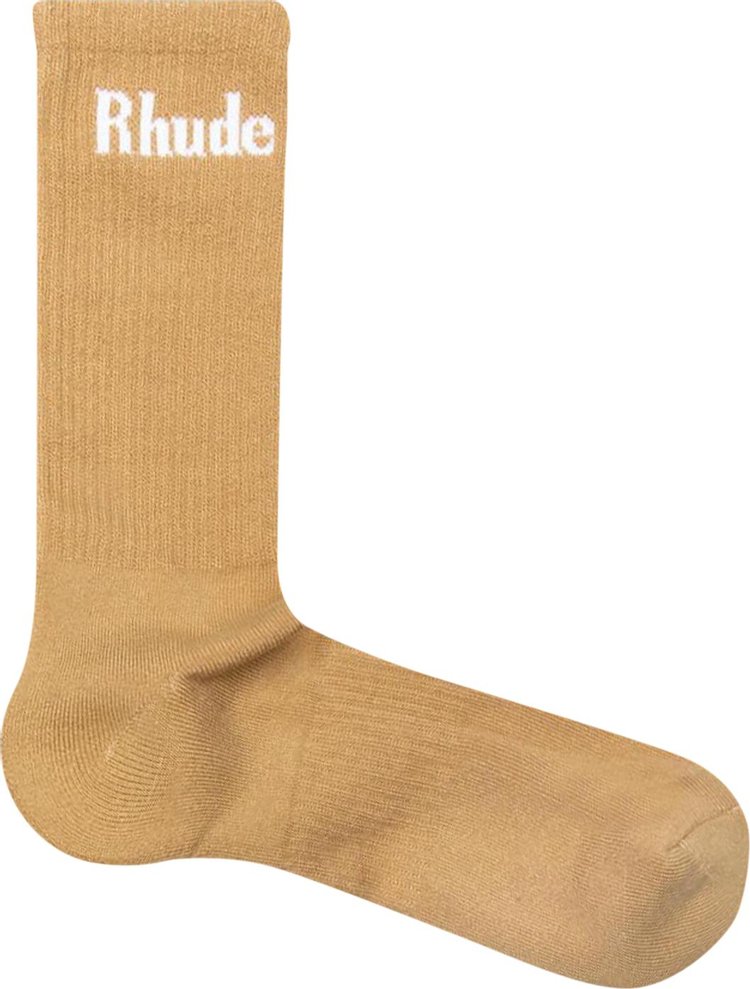 Rhude Solid Logo Sock 'Sand'