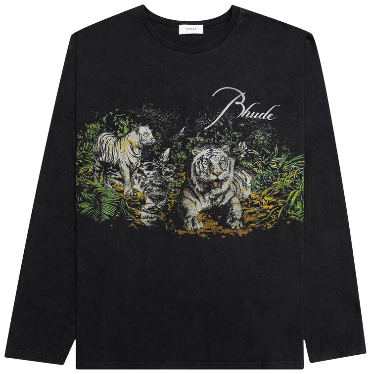 Rhude Lions Long Sleeve Tee Black